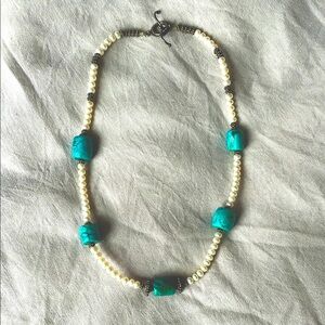 Turquoise and Pearl Necklace